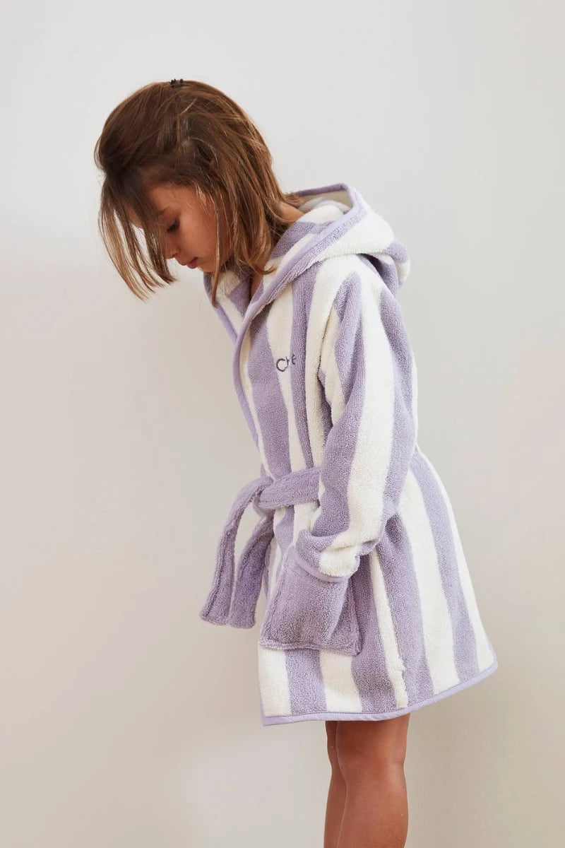 Striped Bathrobe for Children, Transat - striped pink