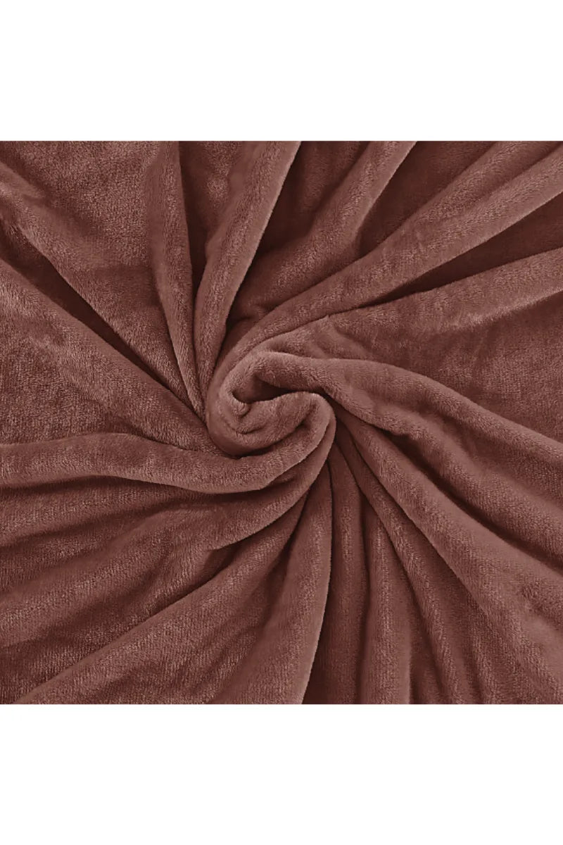 Elegant Embossed Blanket | Luxury Coral AC Fleece (Brown)