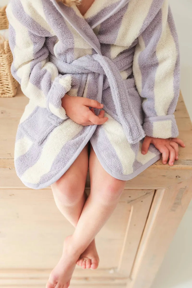 Striped Bathrobe for Children, Transat - striped pink