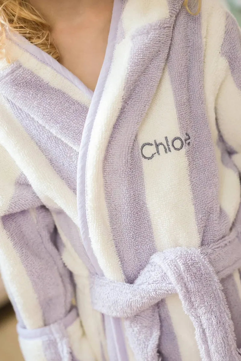 Striped Bathrobe for Children, Transat - striped pink
