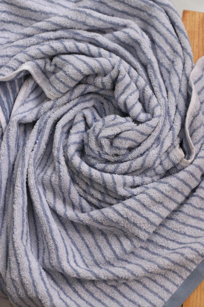 Soft Cotton Stripe Towel Set – Pack of 2 (Pink & Blue)
