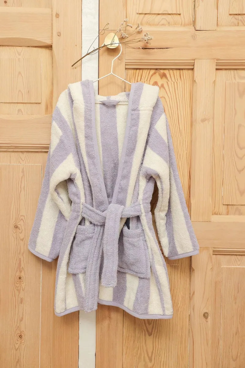 Striped Bathrobe for Children, Transat - striped pink
