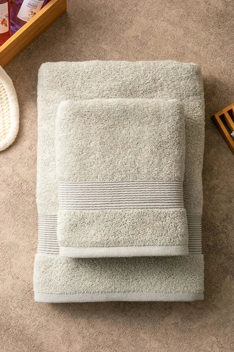 2-Pcs Premium Cotton Towel Set – Bath & Hand Towel