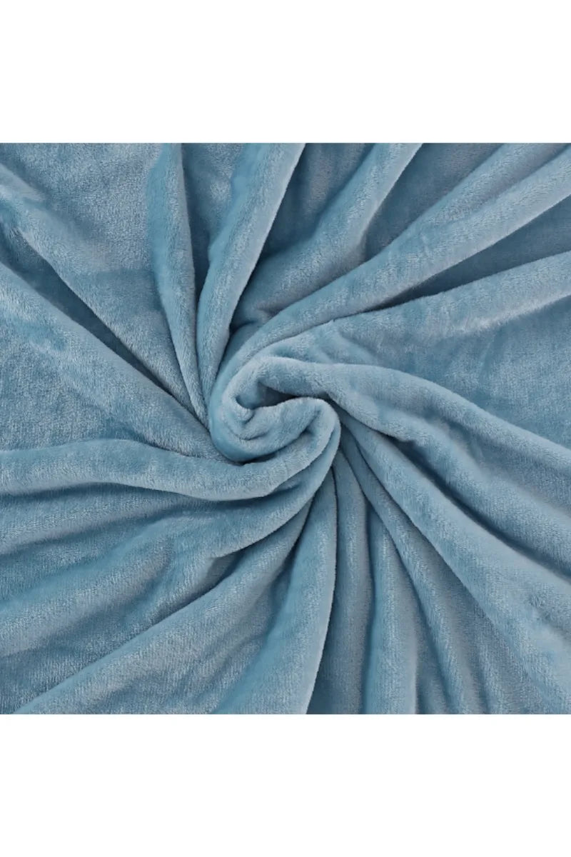 Elegant Embossed Blanket | Luxury Coral AC Fleece (Light Blue)