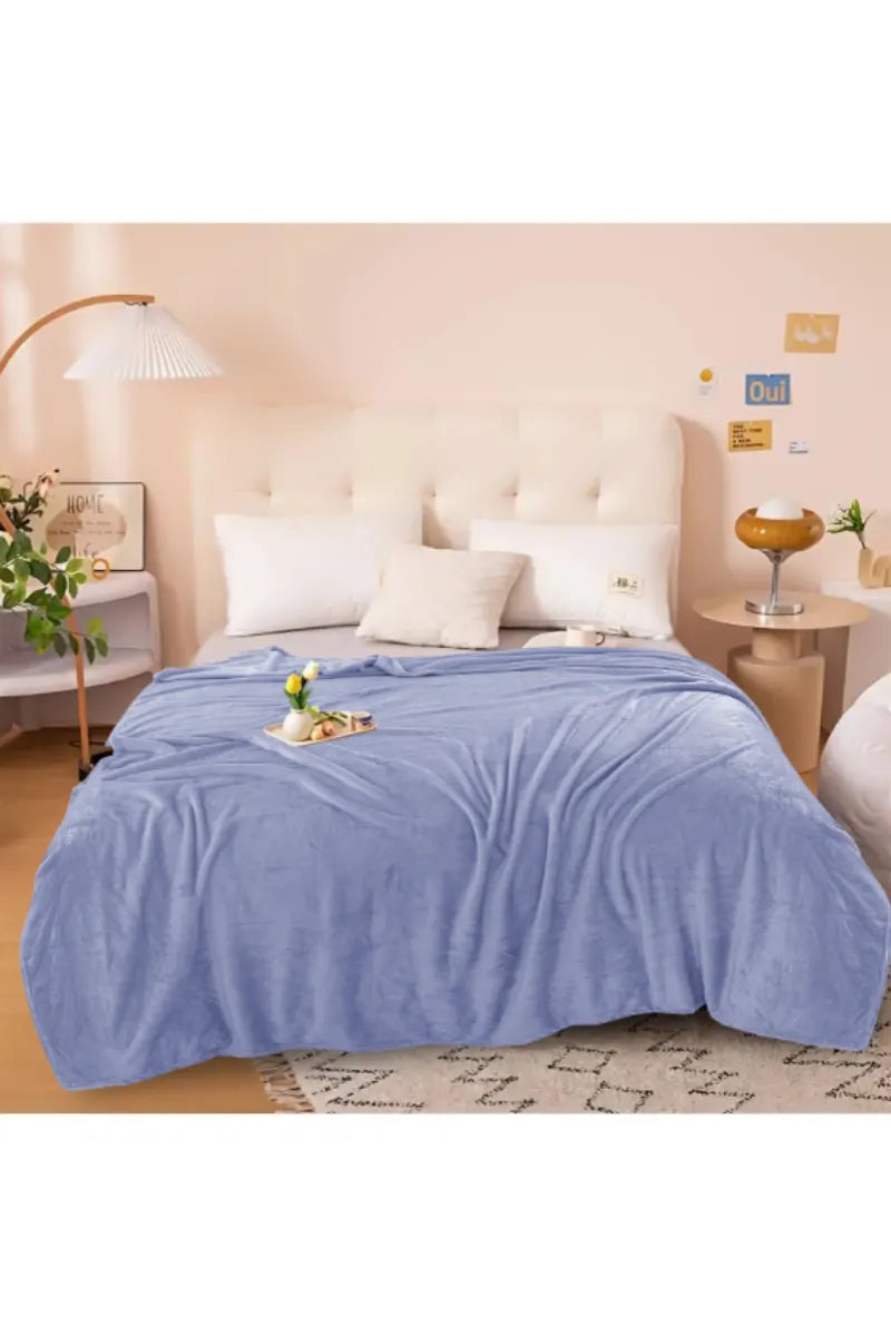 Elegant Embossed Blanket | Luxury Coral AC Fleece (Cornflower)