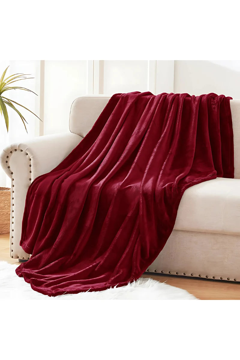 Luxury Soft Fleece AC Blanket (Wine Red)
