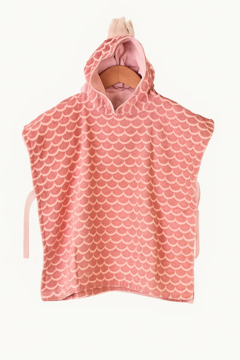 Baby Pink Poncho Hoodie Towel | Personalized Hooded Bath Towel for Kids