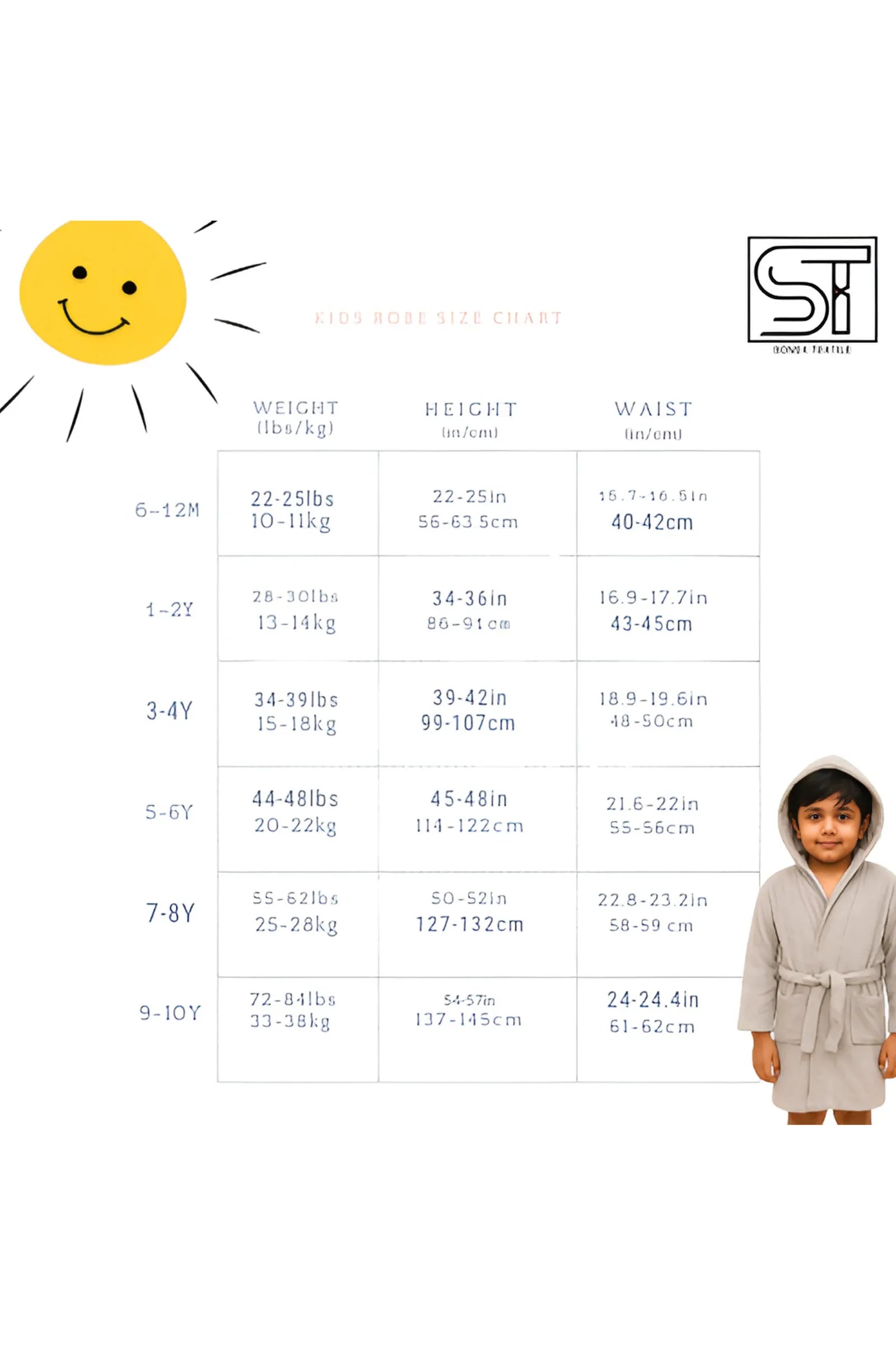 Kids Cotton Velvet Bathrobes (Off White)
