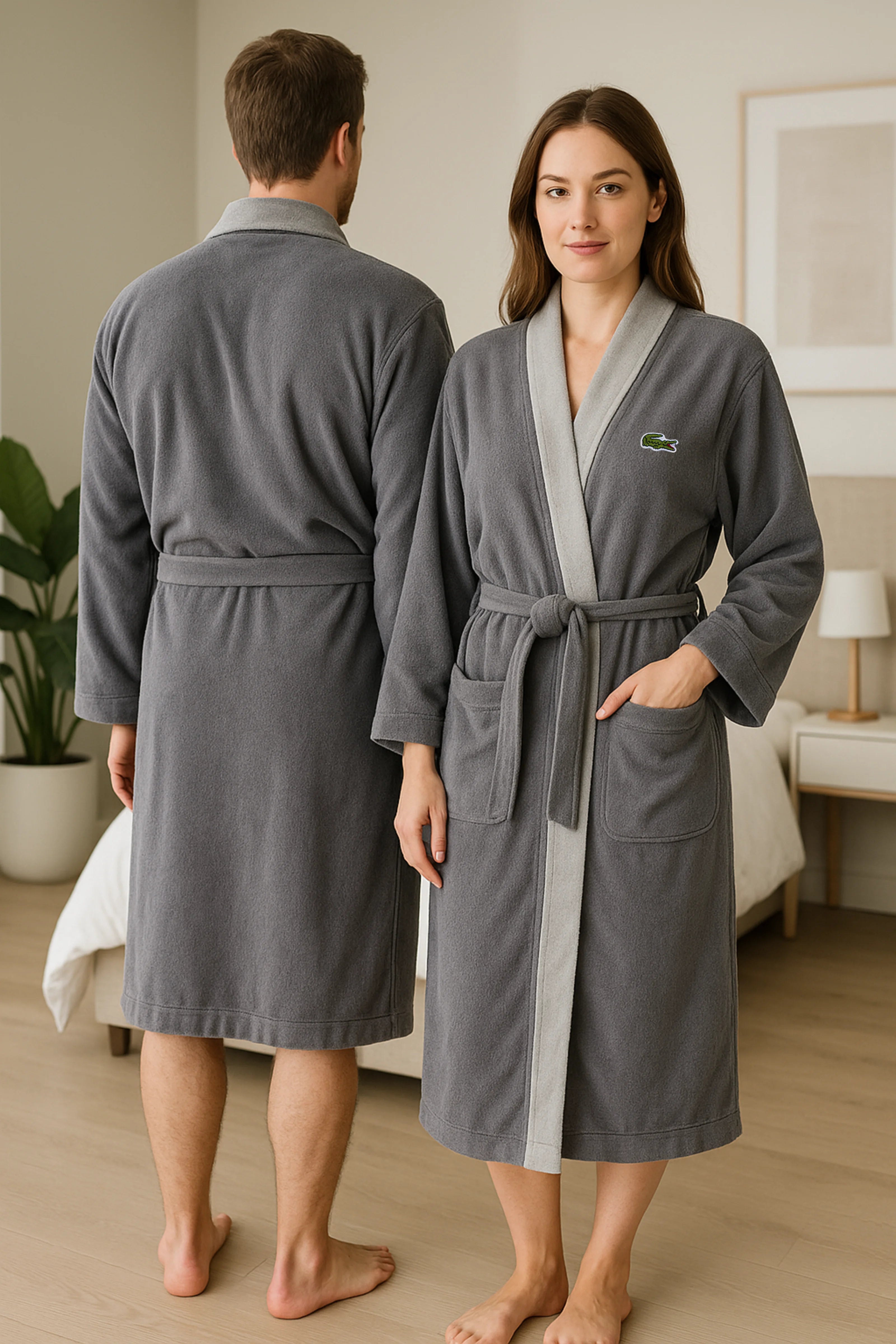 Lacoste Bathrobe for Men & Women | Cotton | Teal