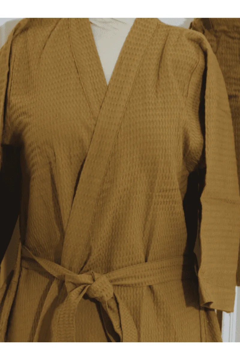 Brown Cotton Bathrobe Set | Unisex | Soft & Stylish