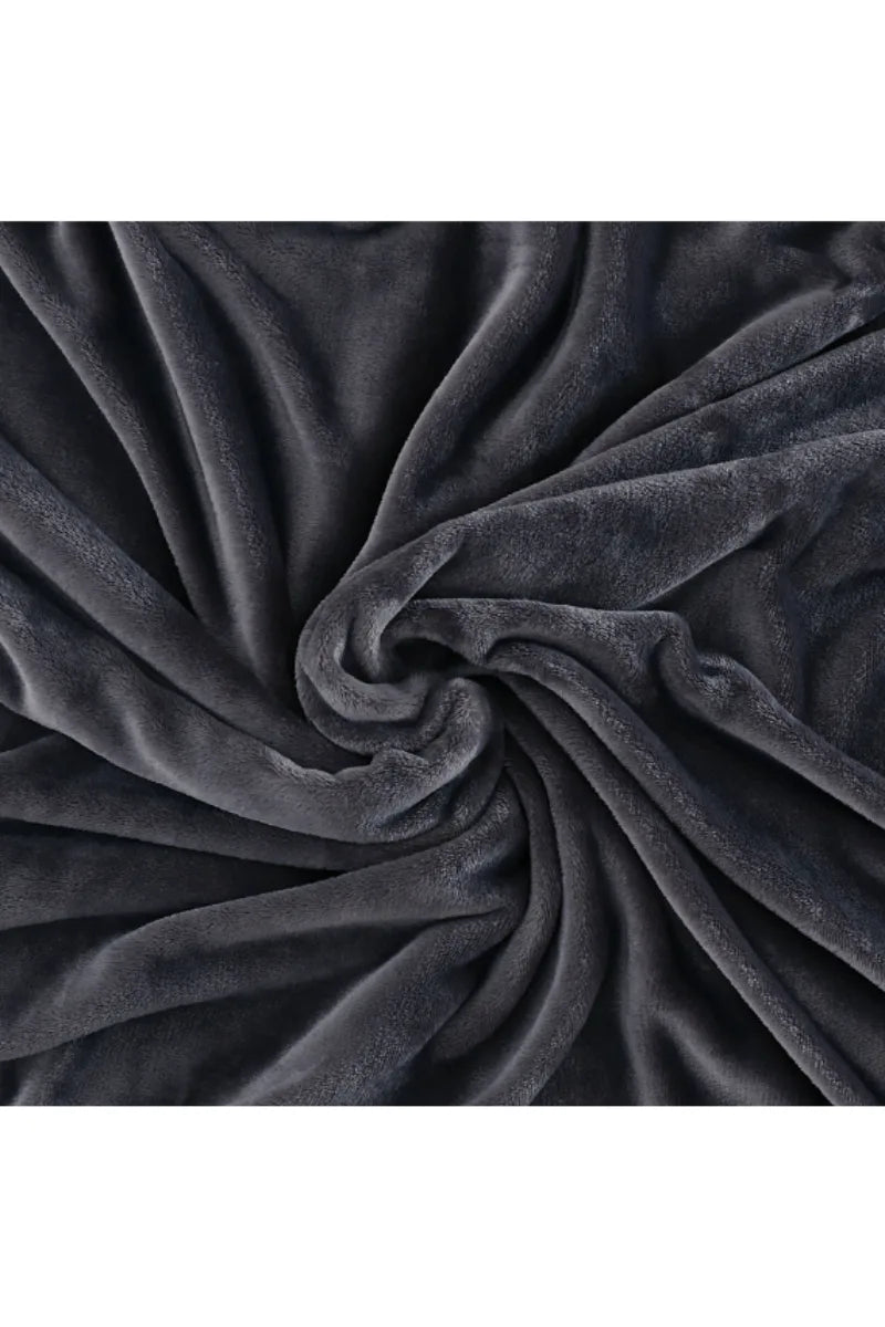 Elegant Embossed Blanket | Luxury Coral AC Fleece (Black)