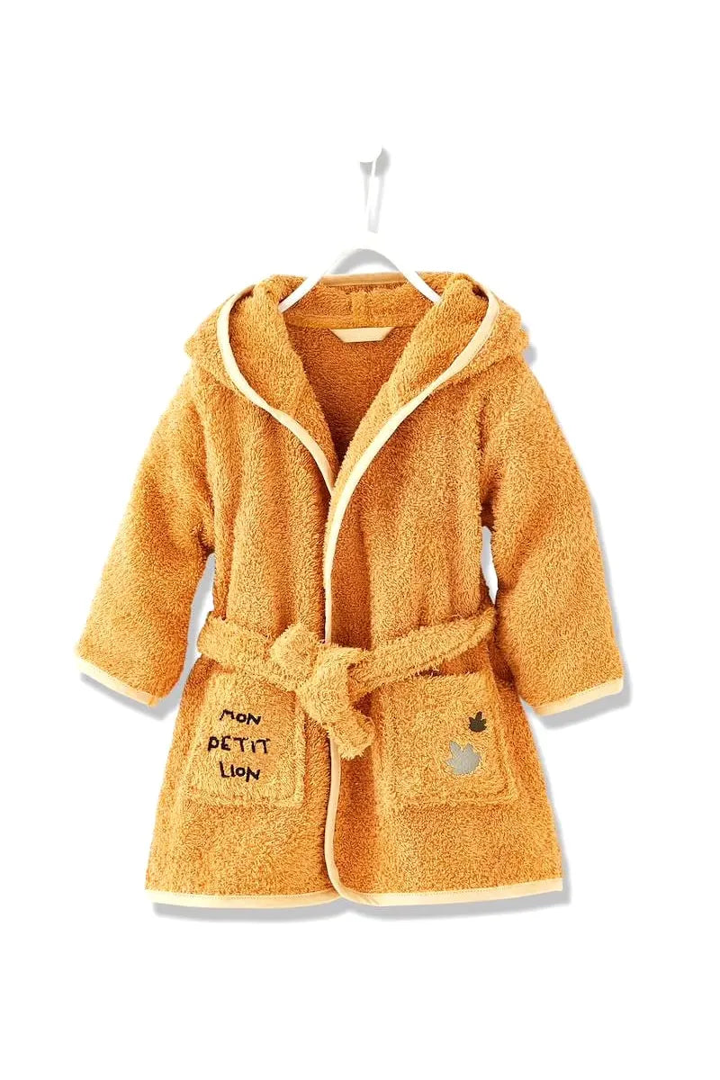 Cub Hooded Kids Bathrobe – Yellow (Ages 9 Months to 4 Years)