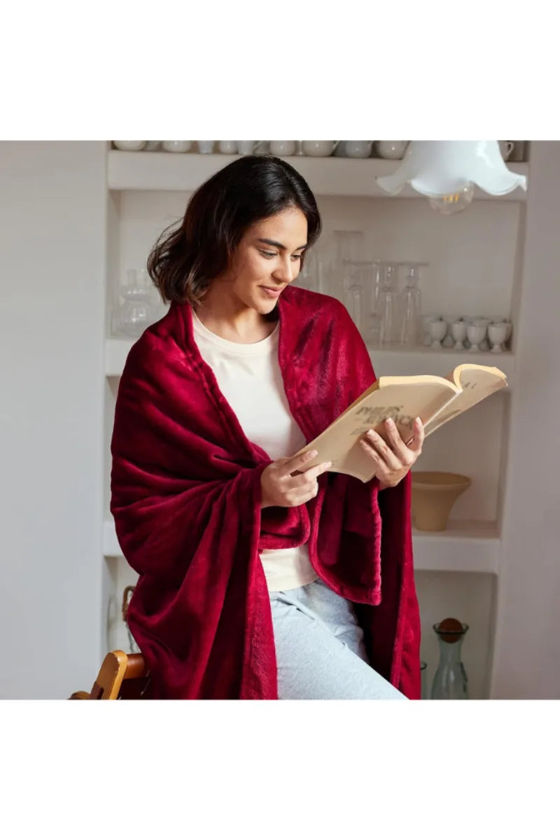 Luxury Soft Fleece AC Blanket (Wine Red)