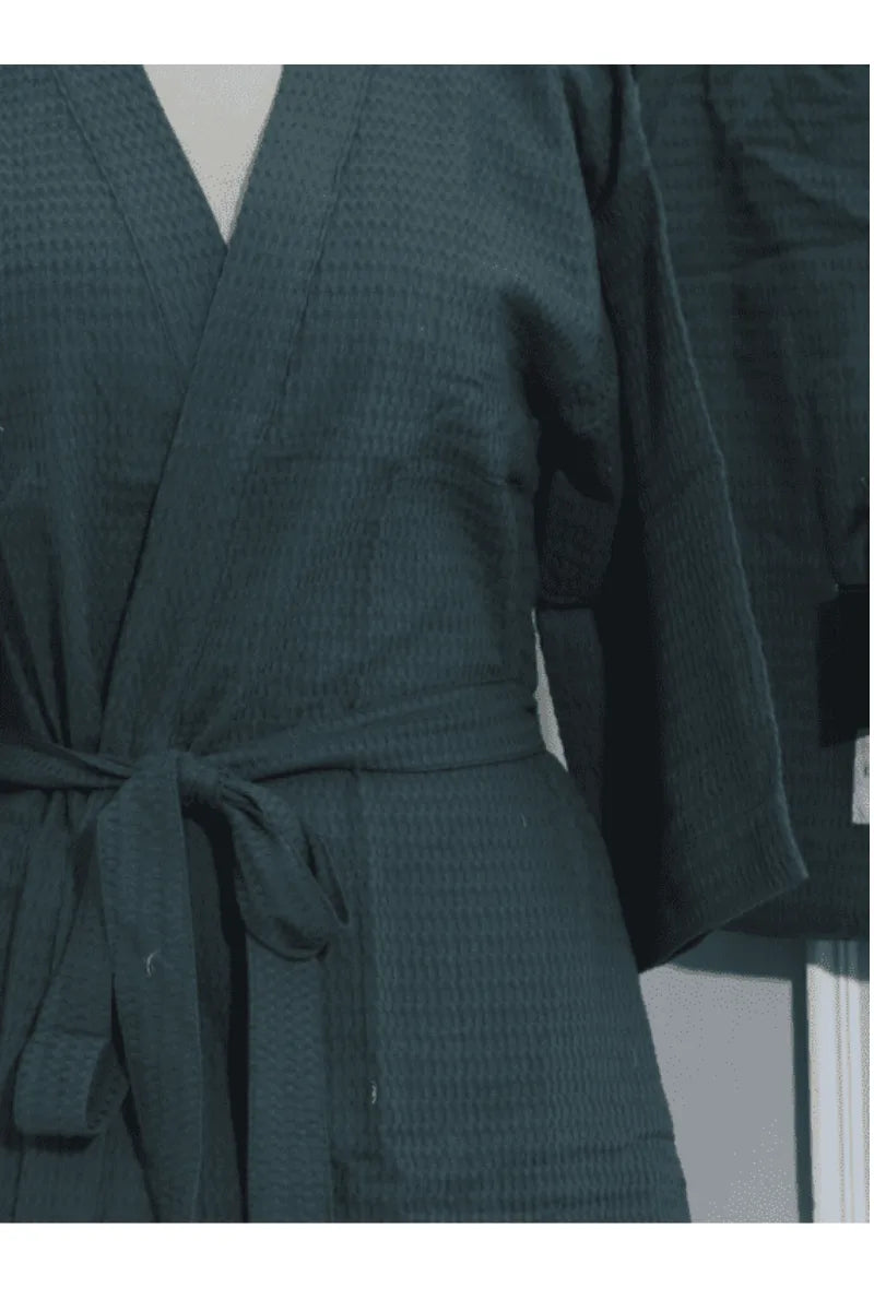 Dark Gray Cotton Bathrobe Set | Unisex | Soft & Stylish