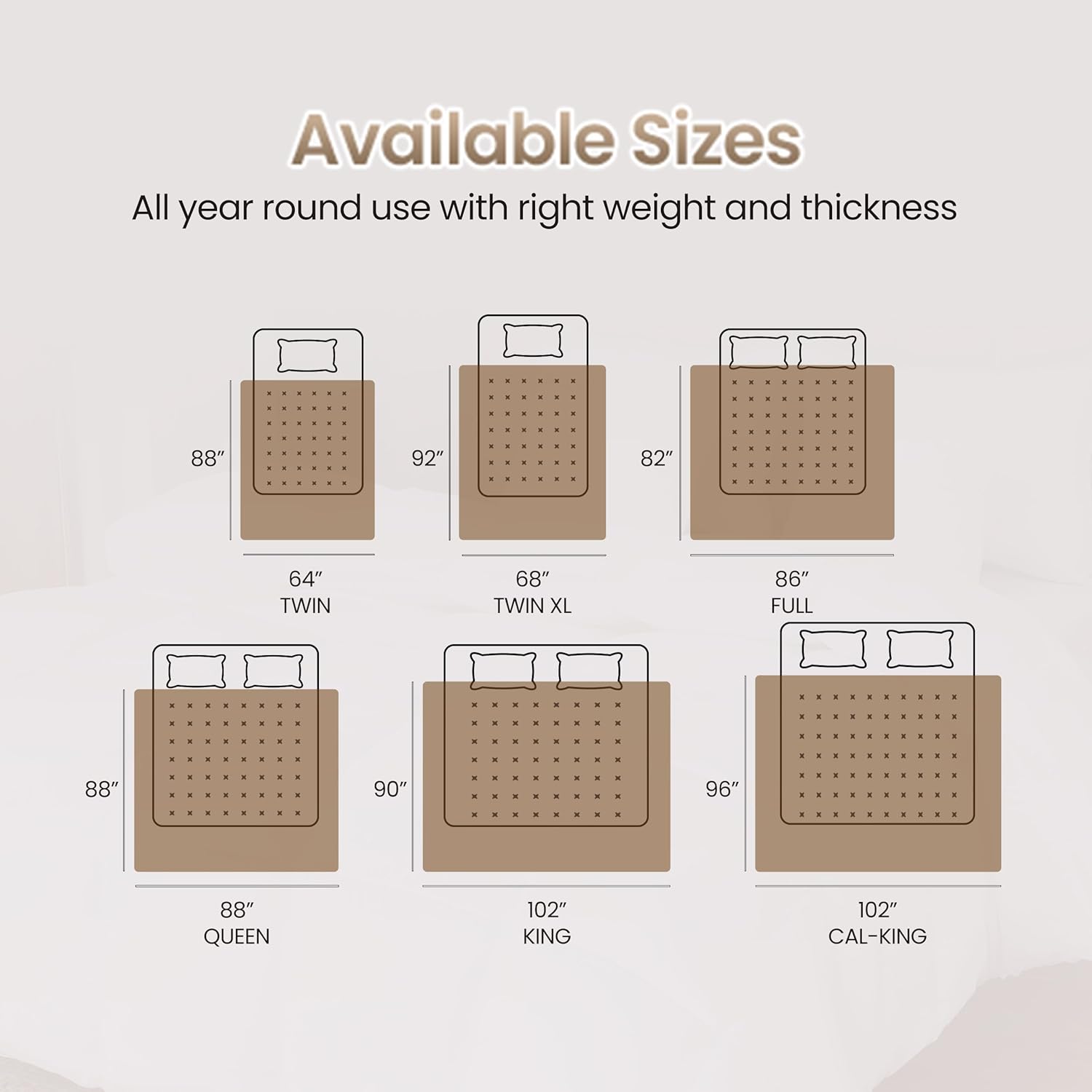 Soft Beige Quilted Comforter with Corner Tabs