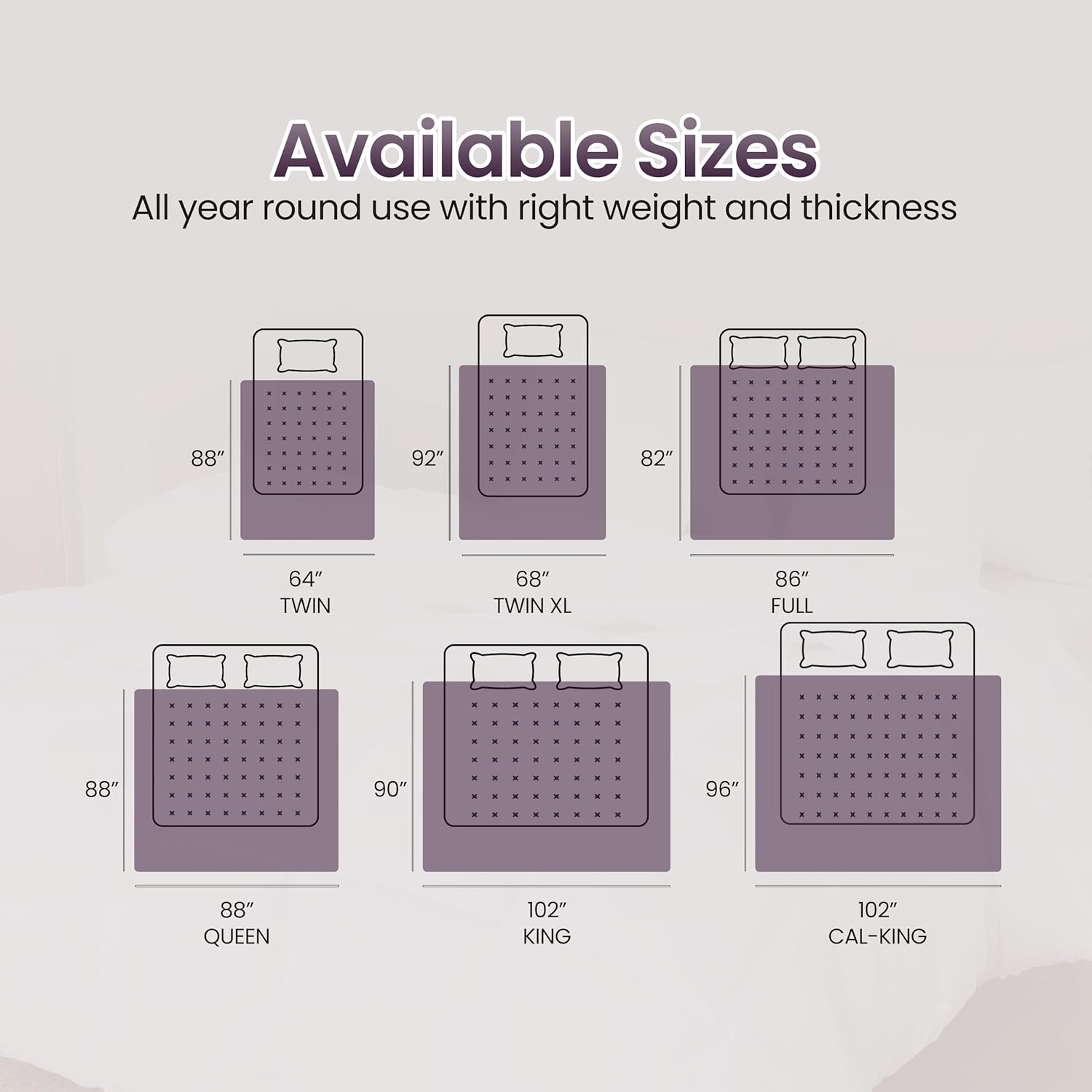 Soft Plum Quilted Comforter with Corner Tabs