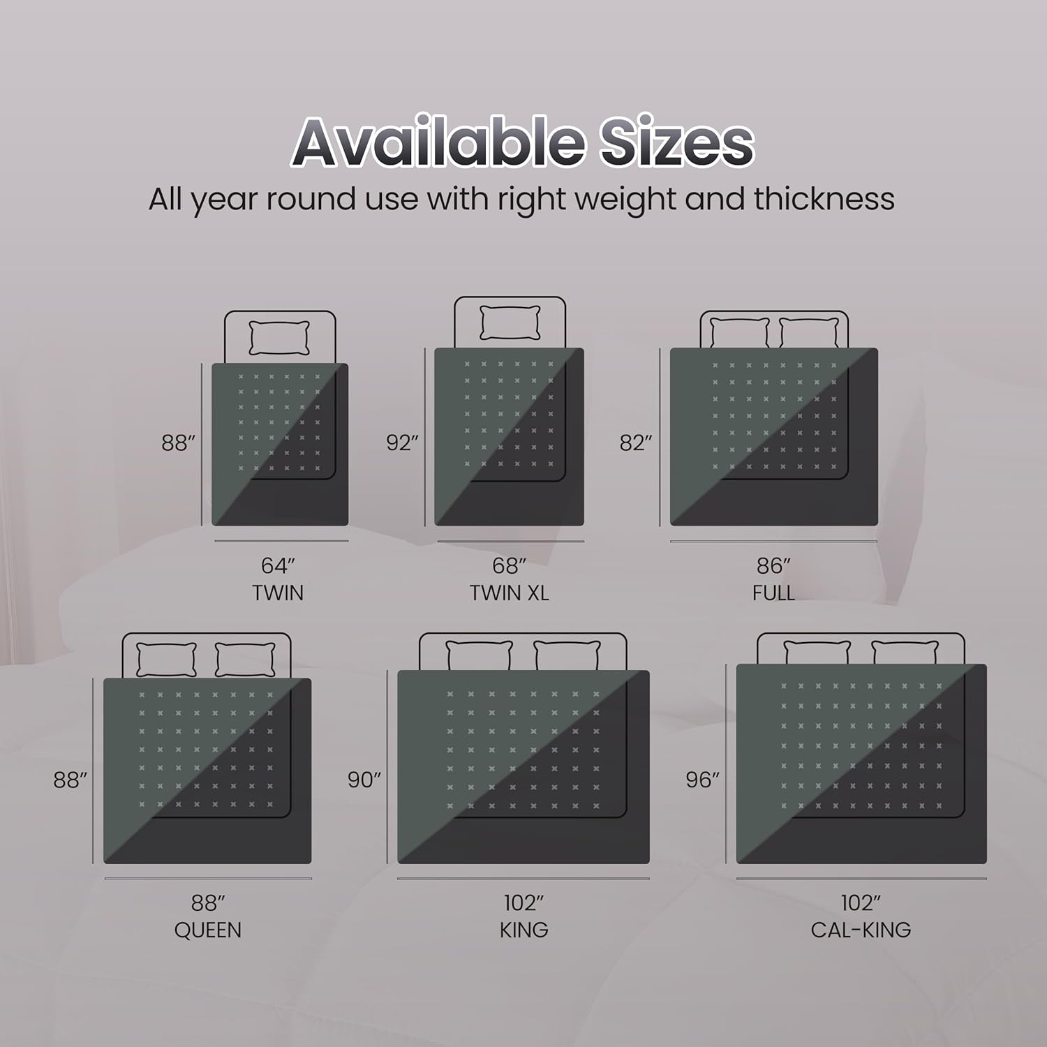 Soft Black/Gray Quilted Comforter with Corner Tabs