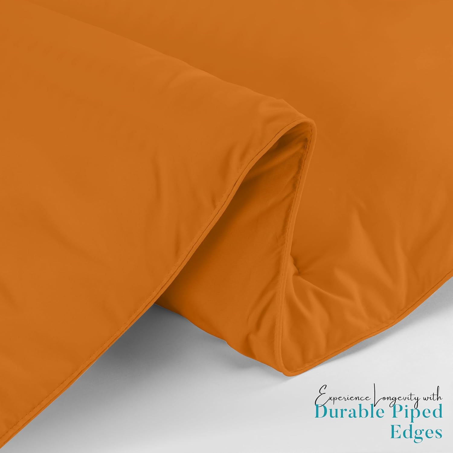 Soft Burnt Orange Quilted Comforter with Corner Tabs