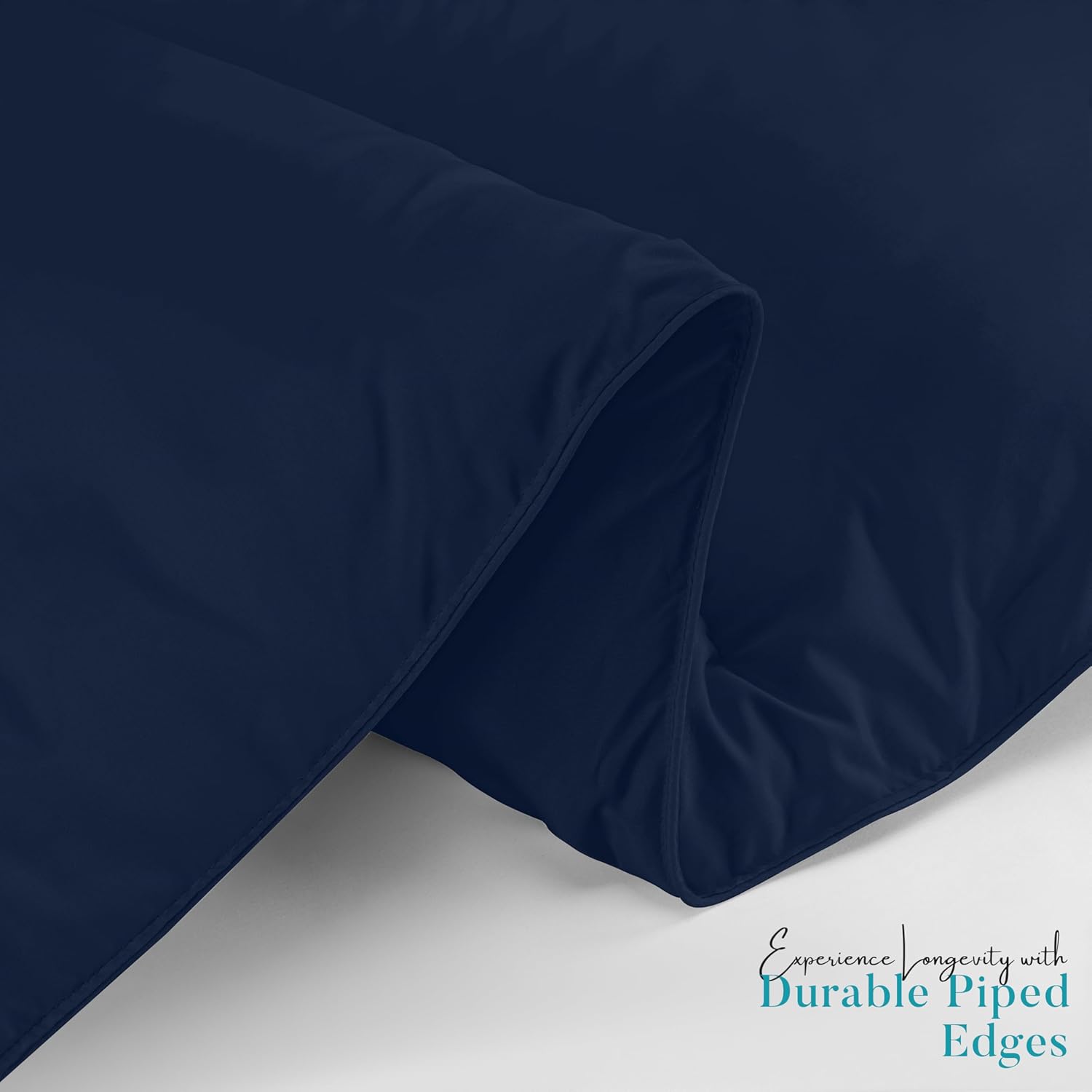 Soft Navy Blue Quilted Comforter with Corner Tabs