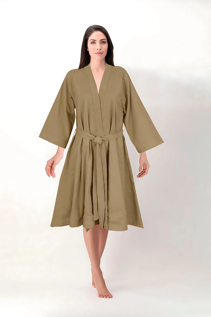 Brown Cotton Bathrobe Set | Unisex | Soft & Stylish