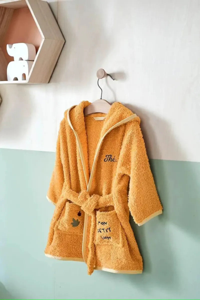 Cub Hooded Kids Bathrobe – Yellow (Ages 9 Months to 4 Years)