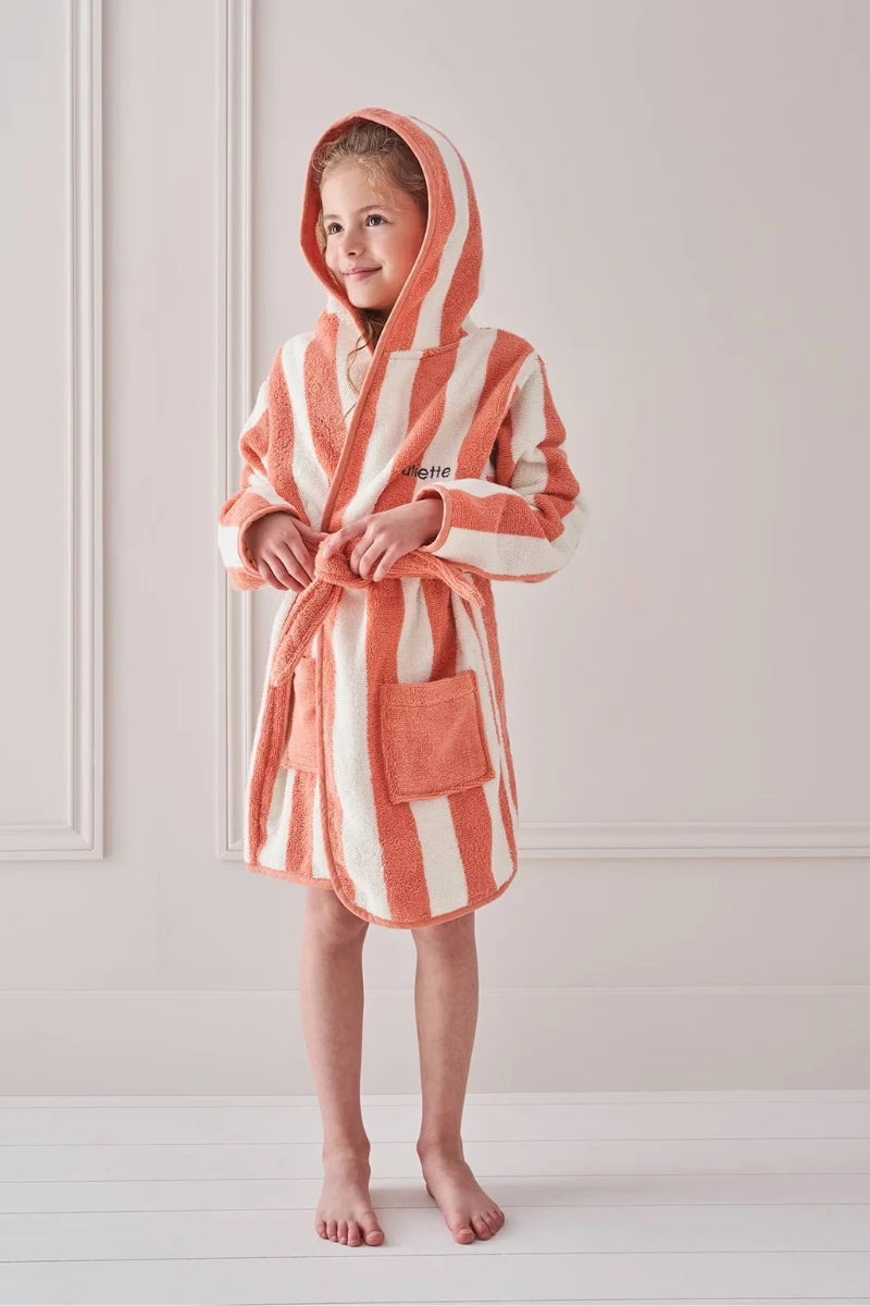 Striped Bathrobe for Children, Transat - striped violet