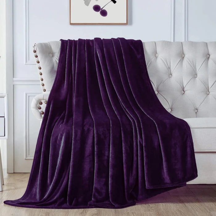 Elegant Embossed Blanket | Luxury Coral AC Fleece (Purple)