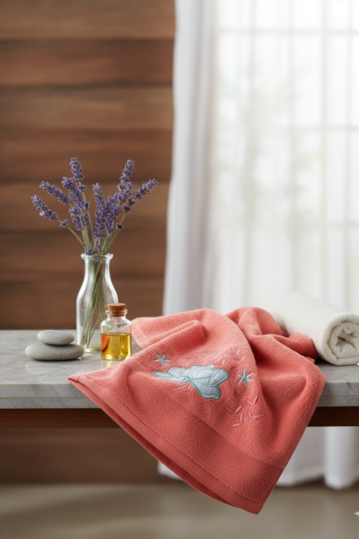 Orange Velvet Embroedry Towel pack of 2 | 30x60 inches | Embroedry set SALE