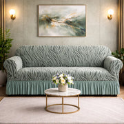 Zebra Stripe Gersey Sofa Covers (Green)