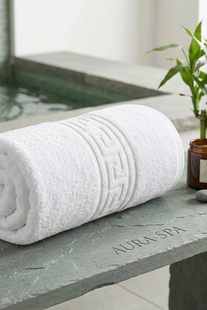 Greek Towel White | 100% Cotton | 550 GSM Bath Towel