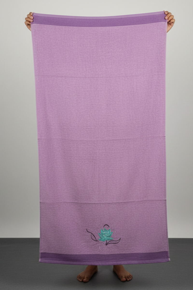 Purple Velvet Embroedry Towel pack of 2 | 30x60 inches | Embroedry set SALE