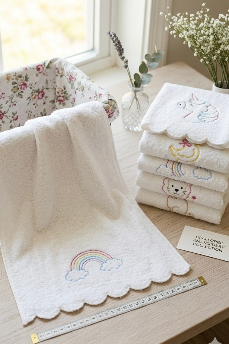 Cute Embroidered Towel | Kids Hand Towel | 20” x 30”
