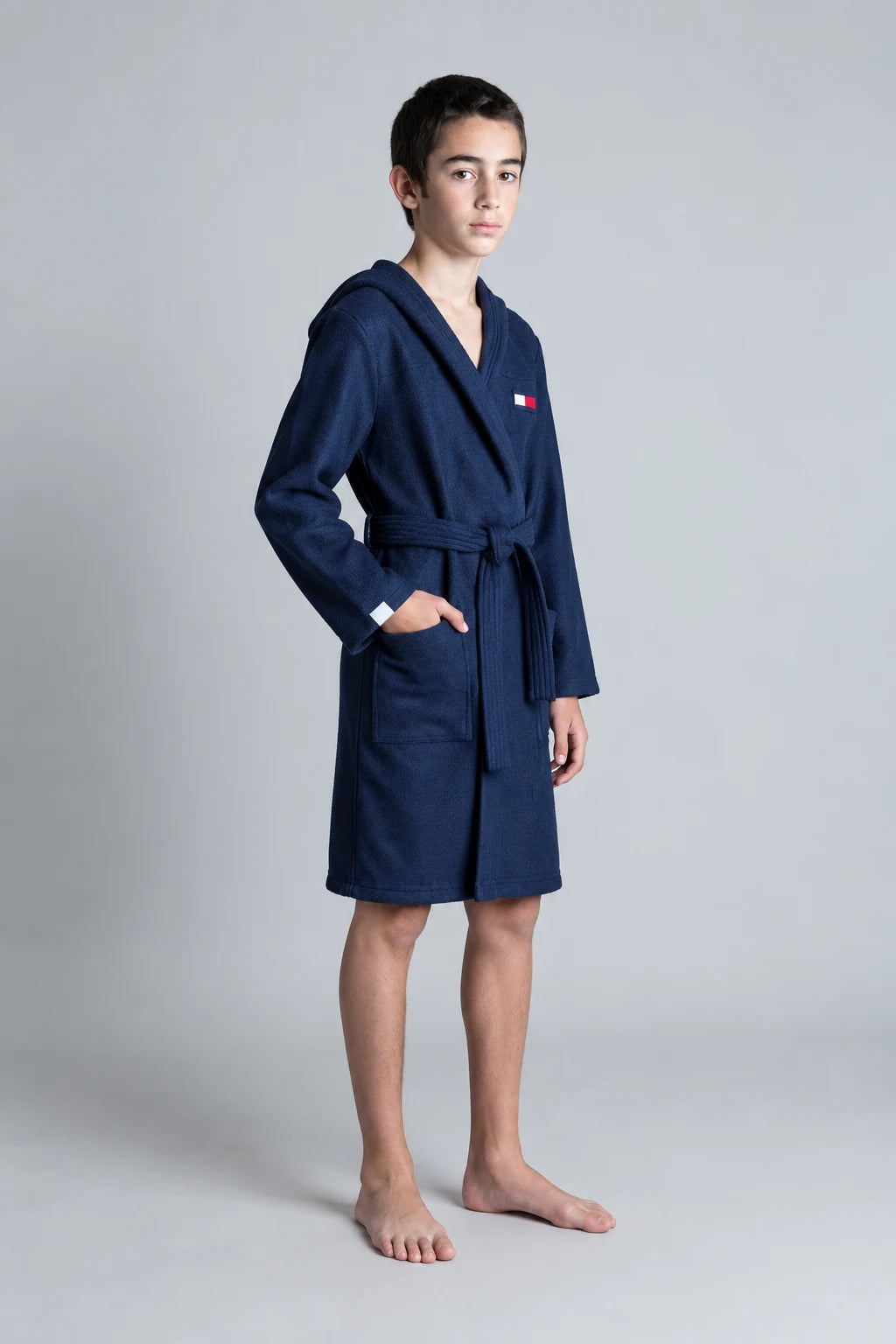 Tommy Hilfiger Kids Bathrobe – Navy & Pink | (Ages 8, 10, 12 & 14 Years)