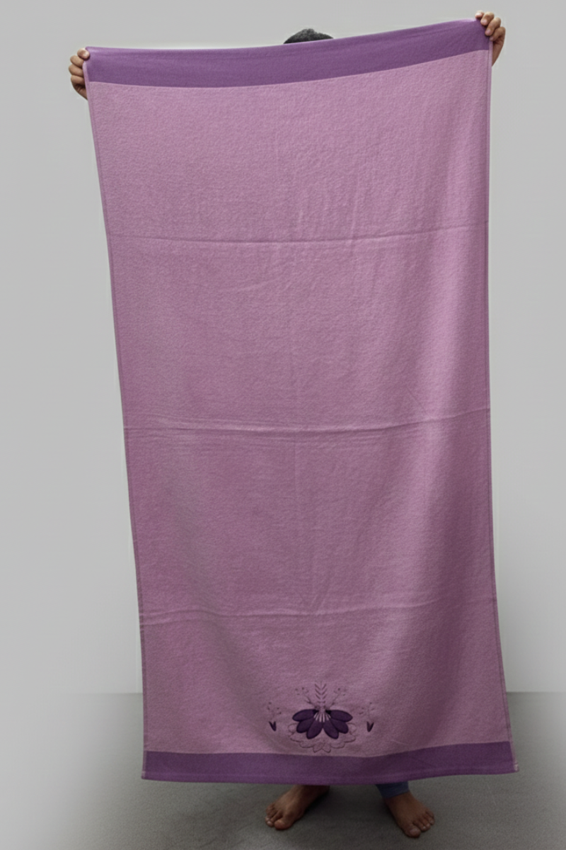 Purple Velvet Embroedry Towel pack of 2 | 30x60 inches | Embroedry set SALE