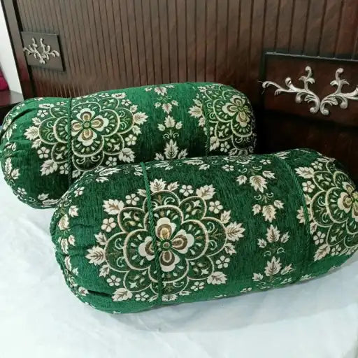 Velvet Jacquard Round/GOLL Pillow Covers – Pack of 2