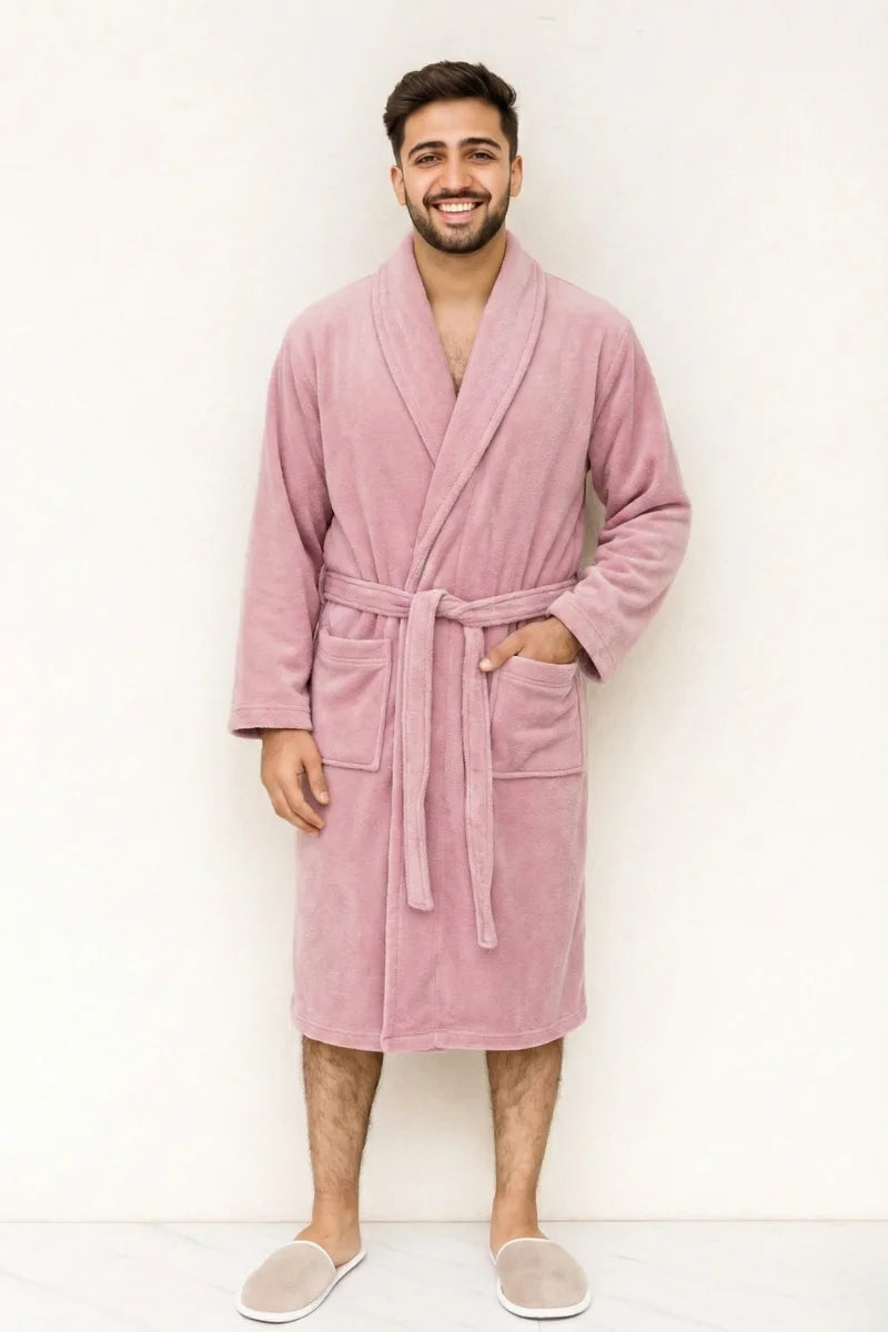 Velvet bathrobe multi colours – Long Shawl Collar | 100% cotton