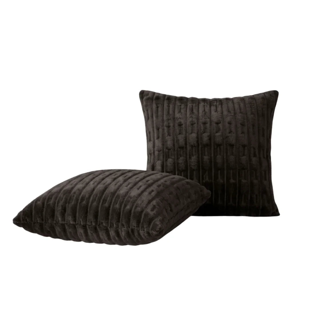 Embossed Fleece Cushion – Rich Texture & Hidden Zip (Pack of 2)