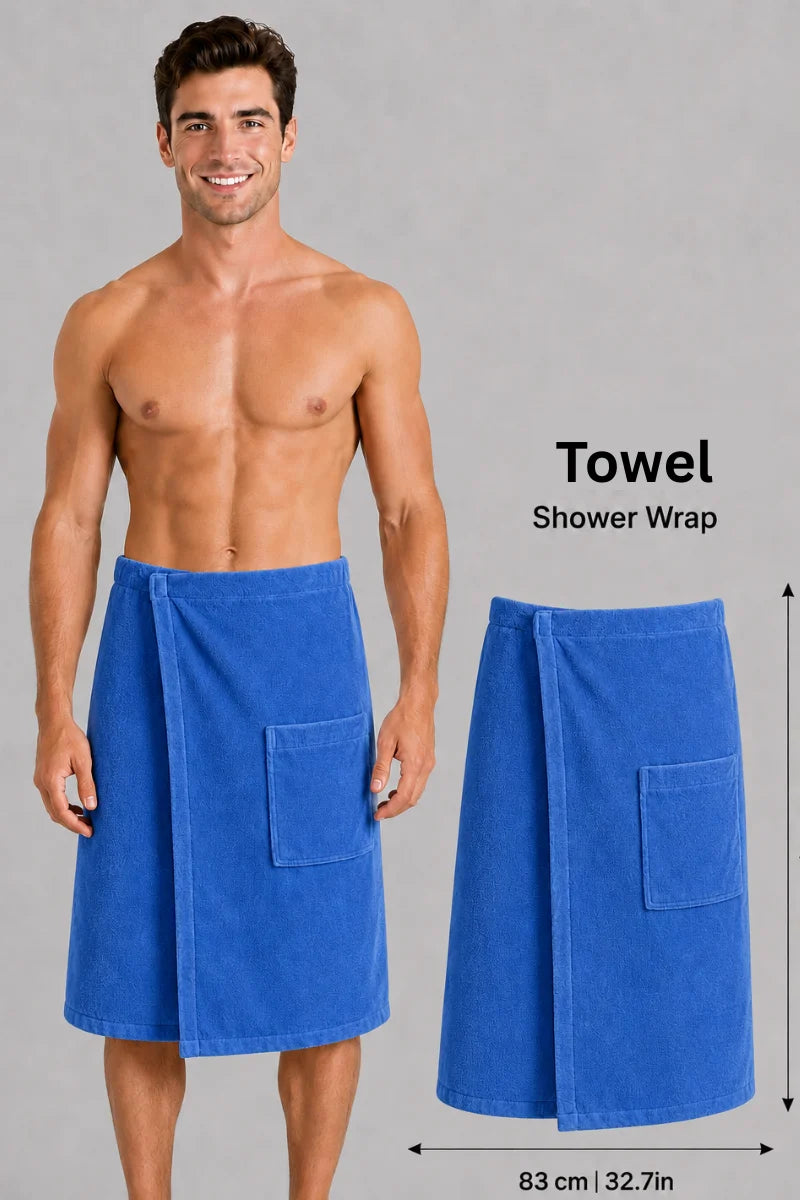 Men's Shower Wrap | Terry Fabric | Highly Absorbent | Available in 7 Colors
