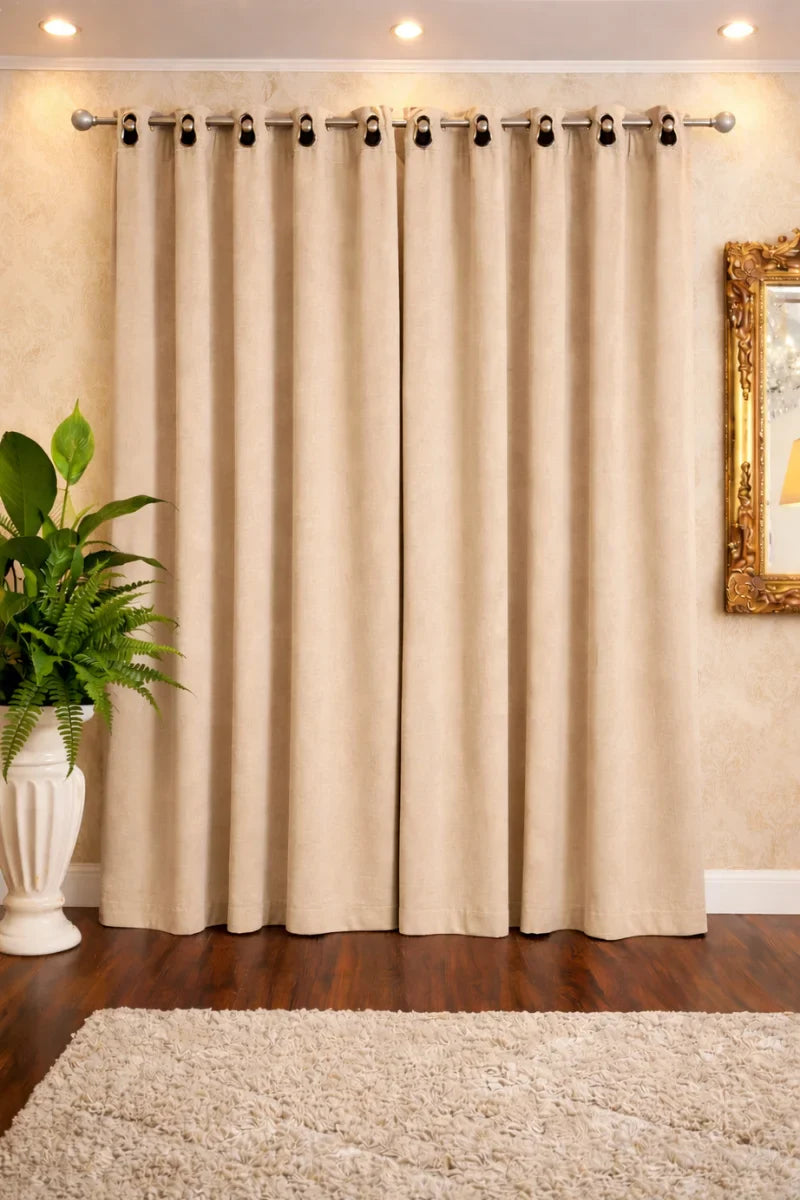 Soft Terry Fabric Curtain Set – Plush & Cozy Home Décor