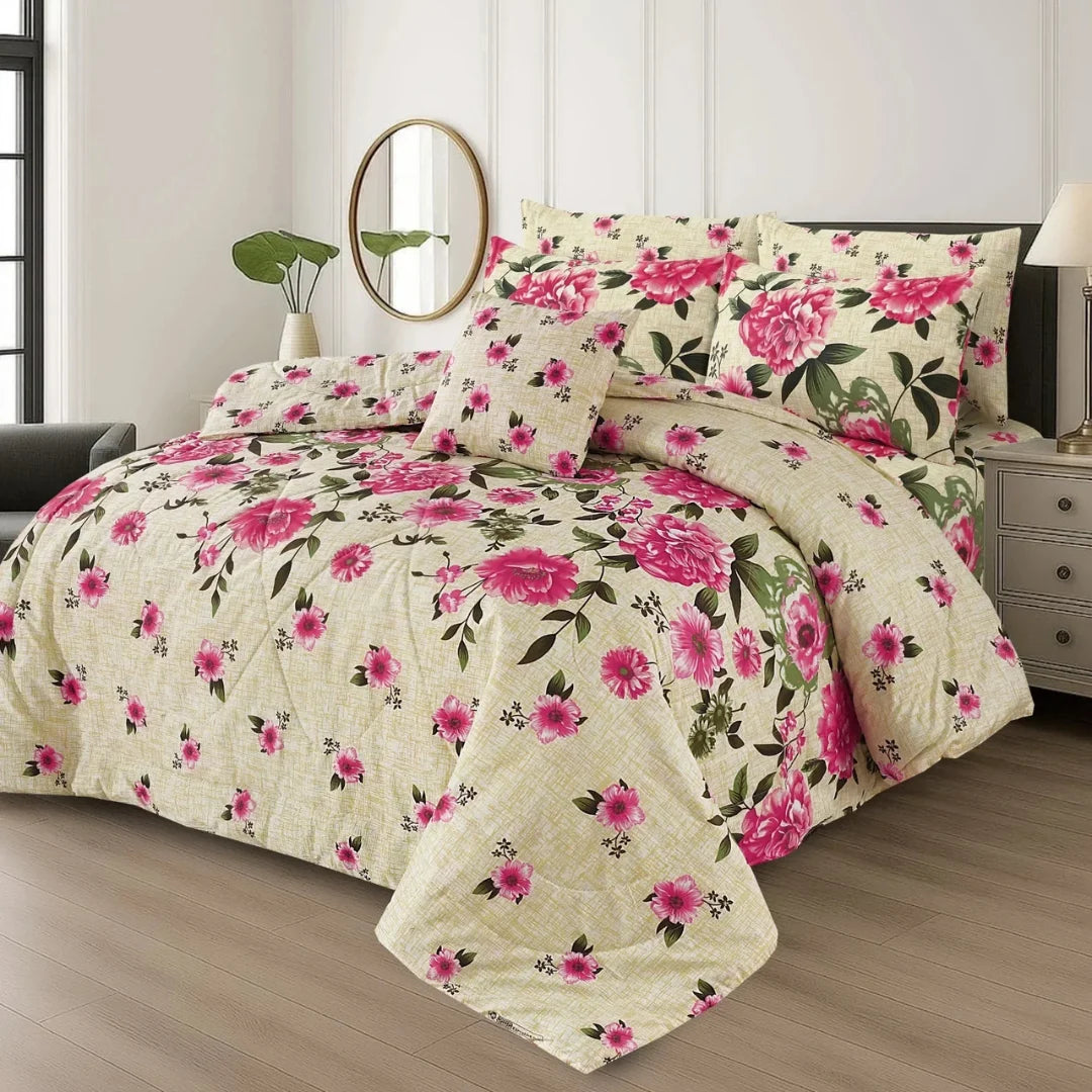 Signature ASH-1029 Cotton Comforter Set – 7 Pieces