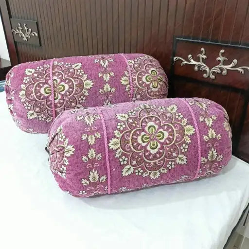 Velvet Jacquard Round/GOLL Pillow Covers – Pack of 2