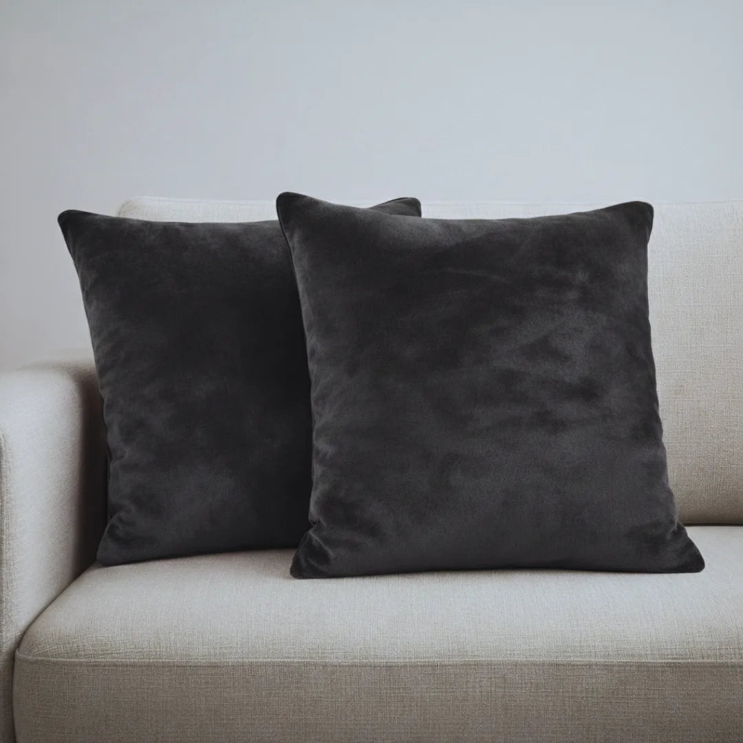 Plain Fleece Cushions – Plush Comfort with Hidden Zipper (Set of 2)