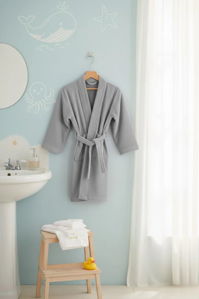Kids Terry Kimono Bathrobe – Soft & Absorbent | Ages 4–12