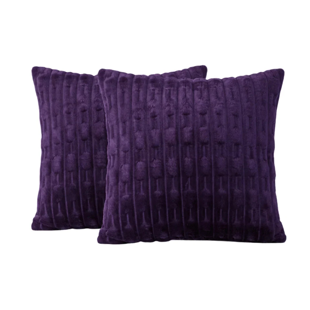 Embossed Fleece Cushion – Rich Texture & Hidden Zip (Pack of 2)