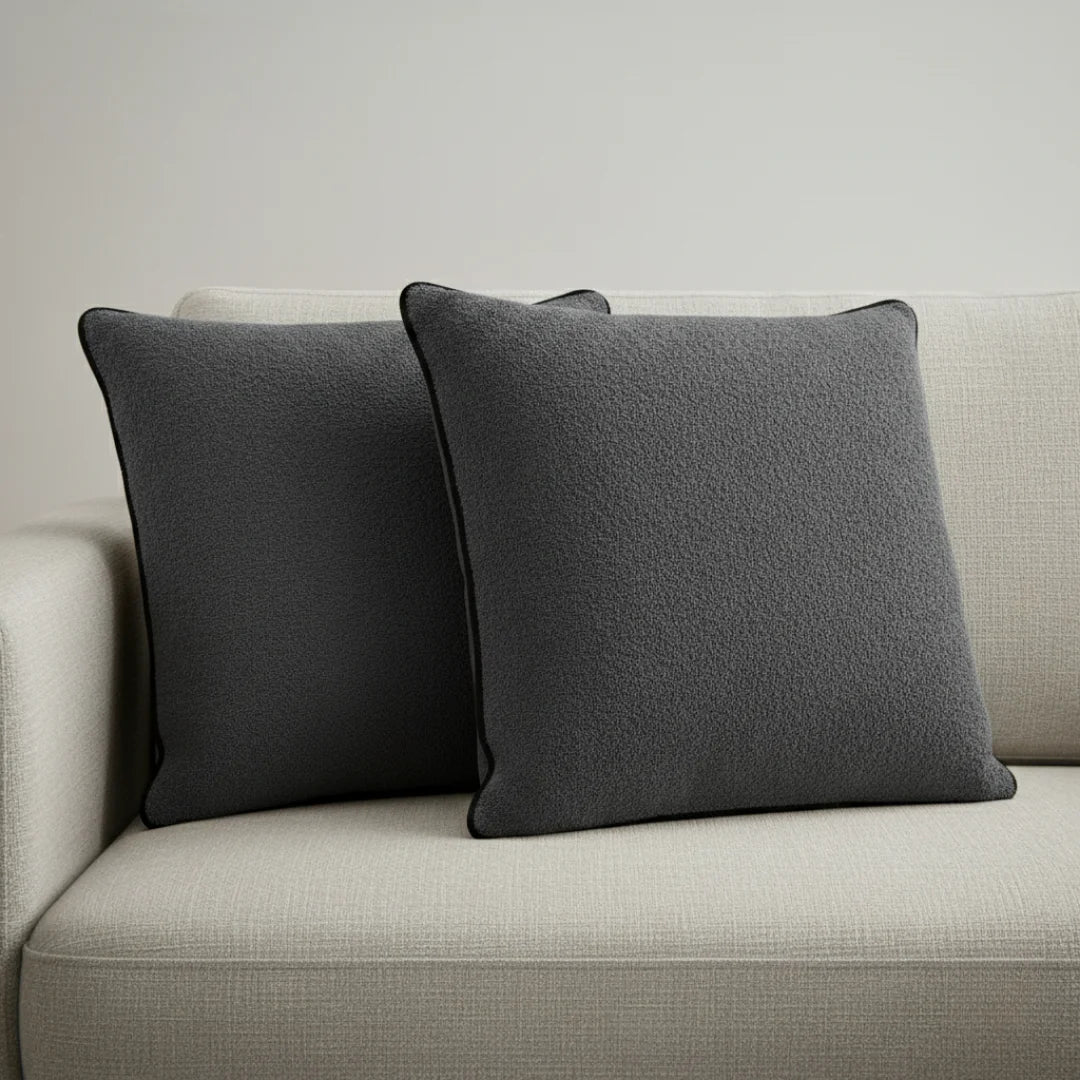 Modern Terry Cushion – Soft Texture & Hidden Zip (Pack of 2)
