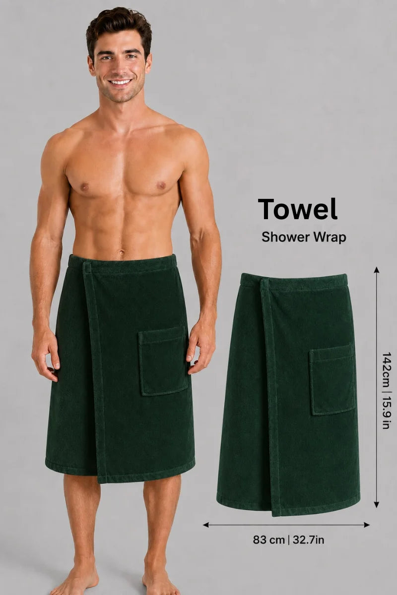 Men's Shower Wrap | Terry Fabric | Highly Absorbent | Available in 7 Colors