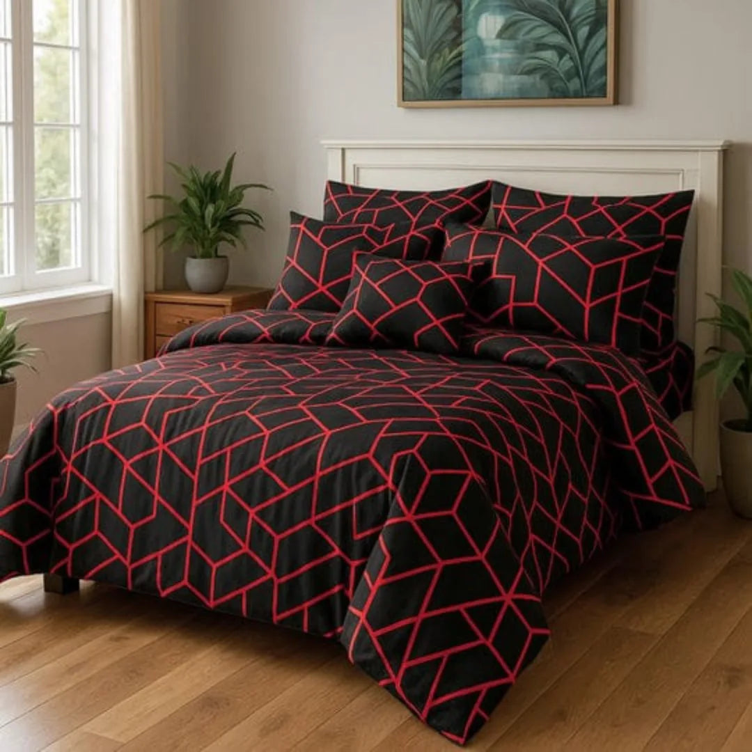 Black Pepper Pure Cotton Comforter Set – 7 Pieces