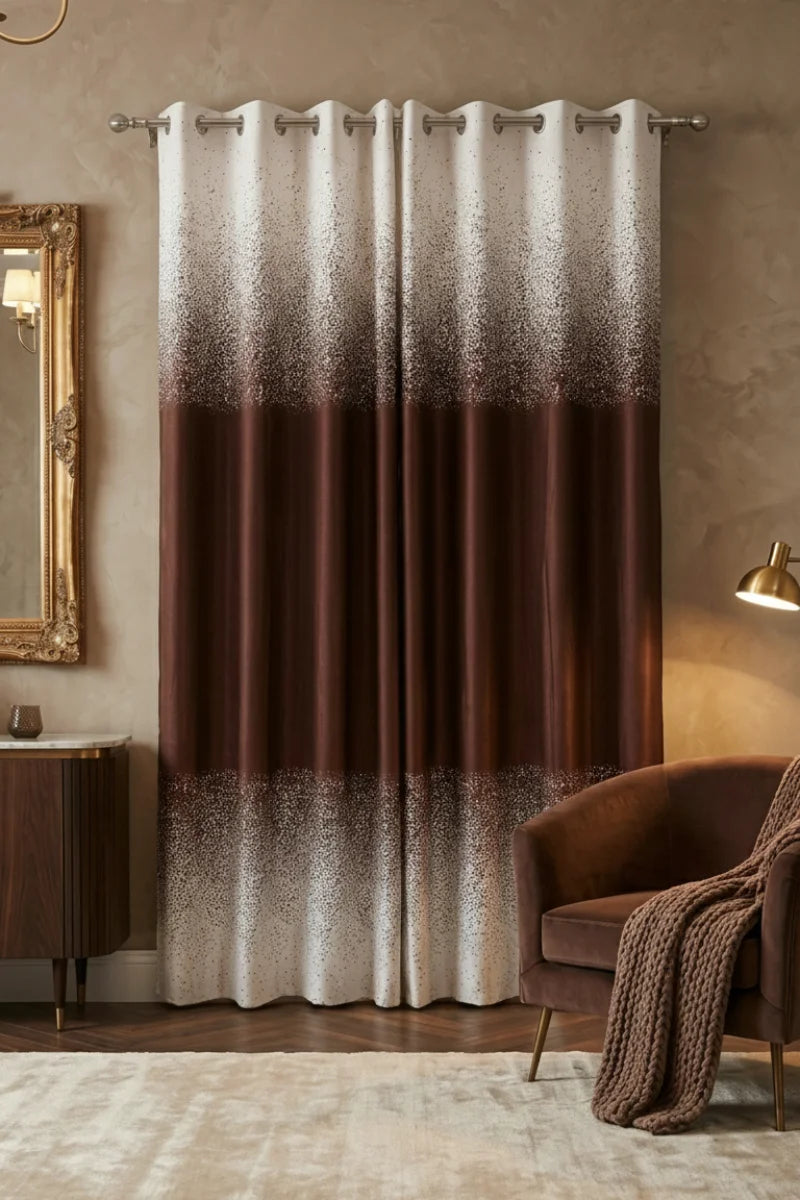 Ombre Speckled Curtain Set – Stylish & Modern Home Décor