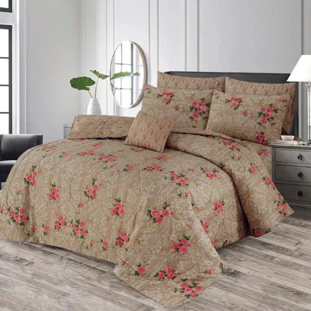 Signature Skin Flor Cotton Comforter Set – 7 Pieces