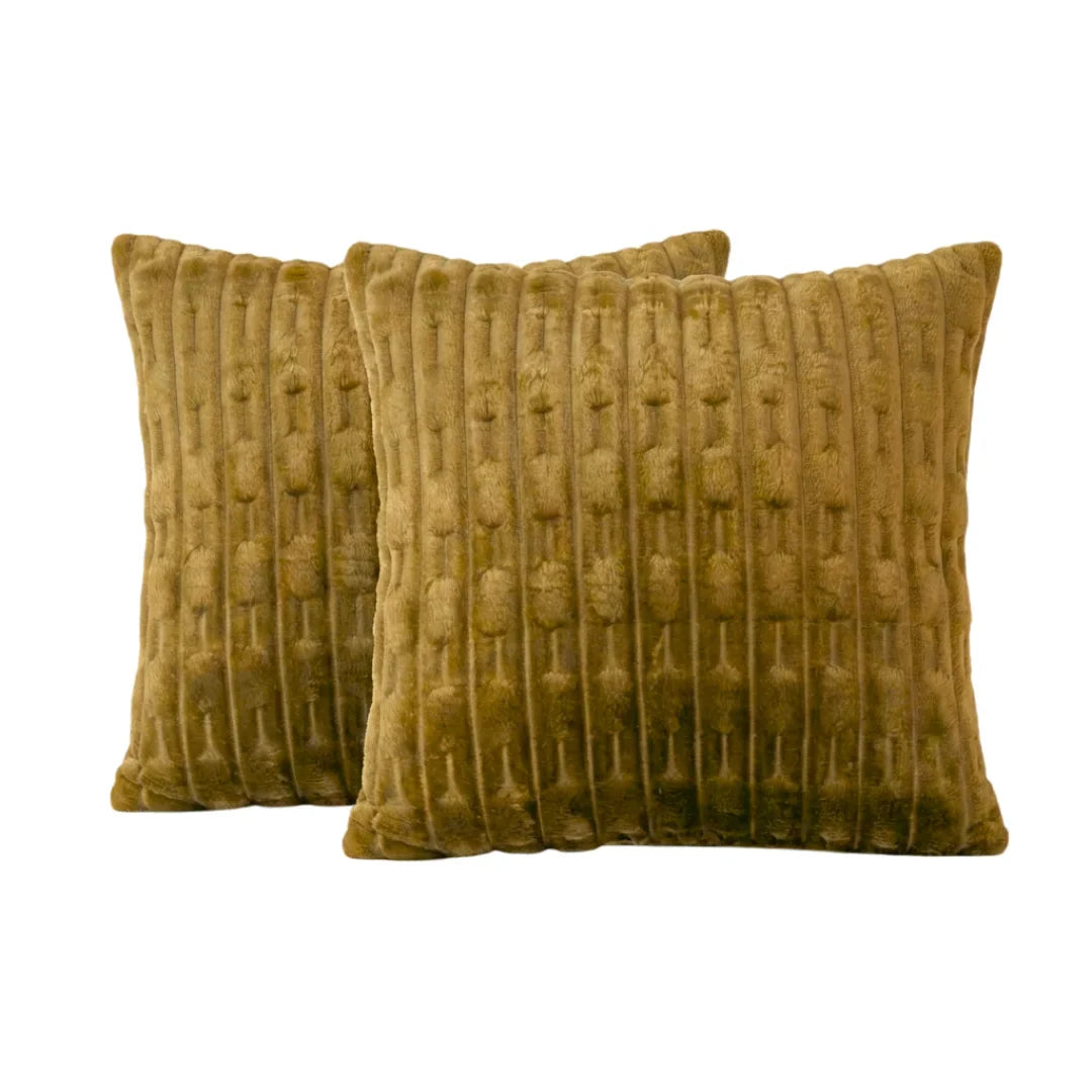 Embossed Fleece Cushion – Rich Texture & Hidden Zip (Pack of 2)